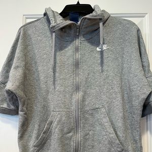 Nike short sleeve, zip up sweatshirt